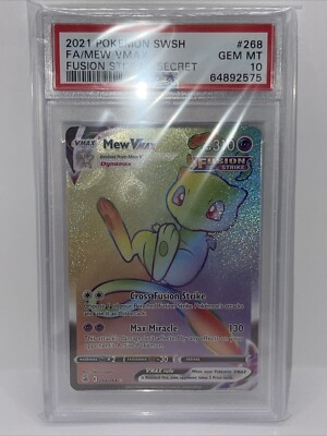 Pokemon Card PSA 10 Gem Mint Mew Vmax Fusion Strike 2021 Pokemon Card PSA 10 Gem Mint Mew Vmax Fusion Strike 2021