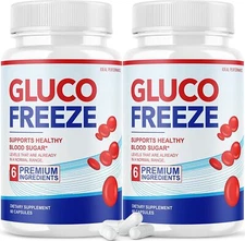 GlucoFreeze Pills for Blood Sugar Support Gluco Freeze 120 Capsules (2 Pack)