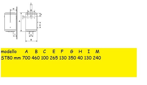 SCALDABAGNO ELETTRICO TERMOELETTRICO BRAUN ST 80 LITRI SCALDACQUA BOILER VERTICA - Imagen 2 de 2