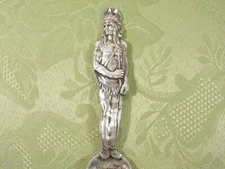 FIGURAL NATIVE AMERICAN ~ STERLING 5 3/8" SOUVENIR SPOON by MECHANICS / WATSON