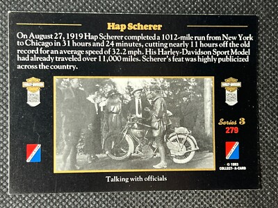 1993 Collect-A-Card HARLEY DAVIDSON #279 HAP SCHERER