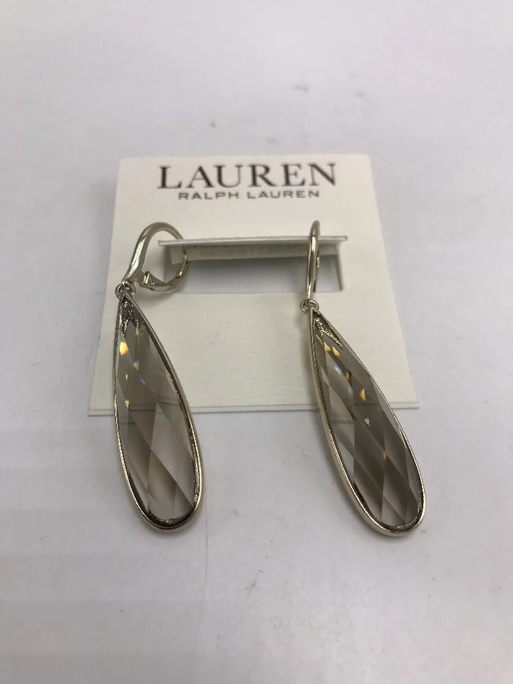 $45 Lauren Ralph Lauren Tono Dorado Color Piedra Pendientes Colgantes L38 Foto 2 de 4