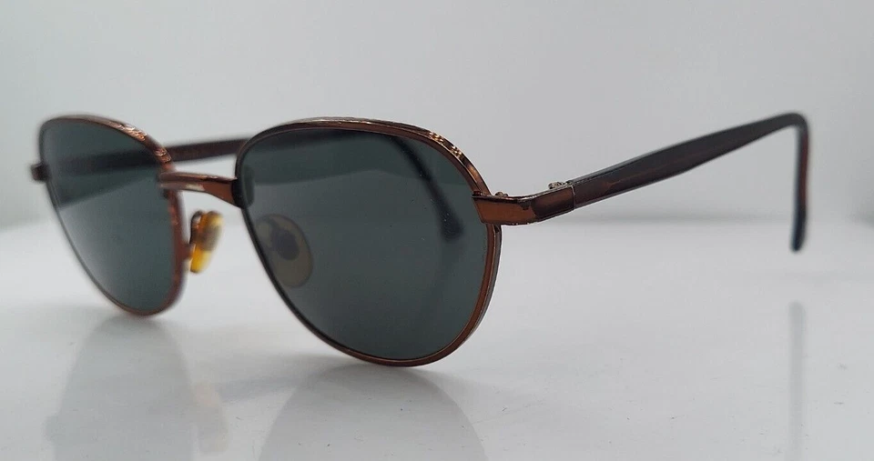 Винтажные бронзовые овальные металлические солнцезащитные очки Donna Karan DKS111 в оправе Италия - Изображение 2 из 4