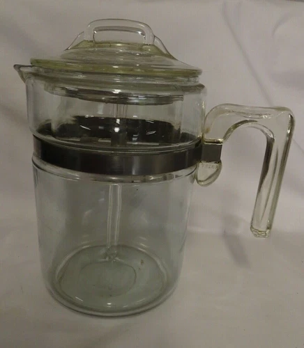 Vintage Pyrex Glass A-4 Stovetop Coffee Pot - Complete - READ DESCRIPTION BELOW
