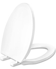 White Toilet seat Elongated with Slow Close Hinges Never Loosen Easy Remove