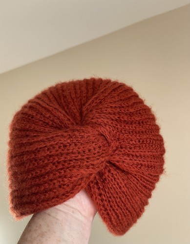 Primark Womens Terracotta Rust Acrylic Beanie One Size - Turban Style Head Wrap - Picture 2 of 8