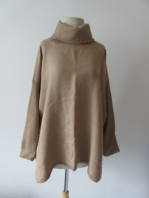 CUYANA camel oversized 100% baby alpaca turtleneck pullover