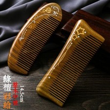 Anti Static Handmade Natural Wood Hair Care Comb Wooden Green Sandalwood Comb