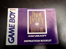 Final Fantasy Legend 3 III Game Boy Instruction Manual Squaresoft Version