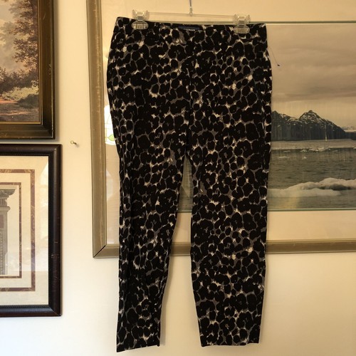 Black Leopard Print Pants Sz 4 A2886 
