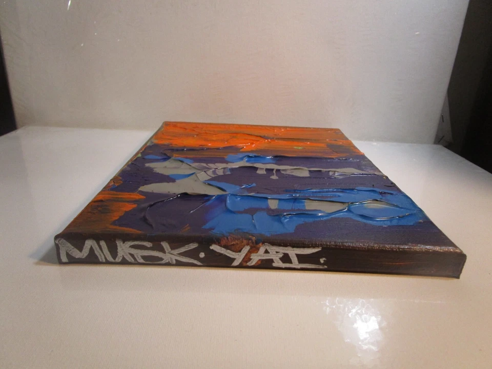 Pintura abstracta Musk yai/sobre lienzo 8x10 LISTO PARA COLGAR 1 ROBLE Foto 3 de 3