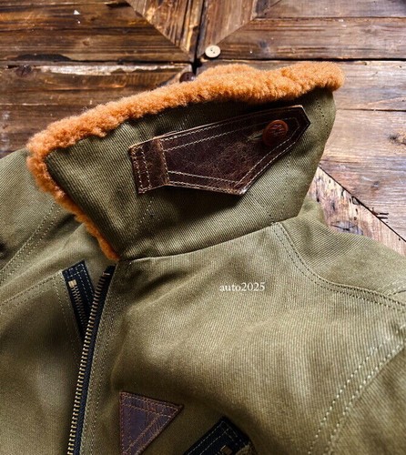 Mens Winter Casual Jacket Oil Waxed Canvas American Military Vintage Style Wool - Picture 19 of 46