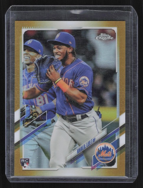 2021 Topps Chrome Update Khalil Lee USC62 Rookie Gold Refractor /50 Mets