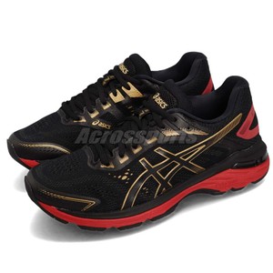 black and red asics