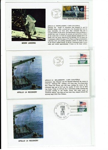 Apollo 14 Space 1/31-2/9/1971 Mission Dates 6 Covers PRINTED PICTURES !! - Picture 2 of 2