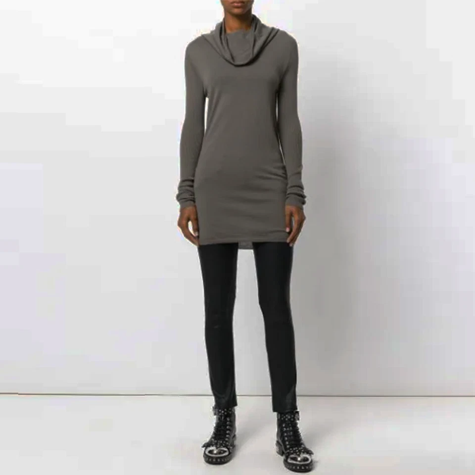 Suéter túnica extra largo cuello capucha drapeado gris RICK OWENS L ZÓCALO F/W '13 Foto 3 de 4