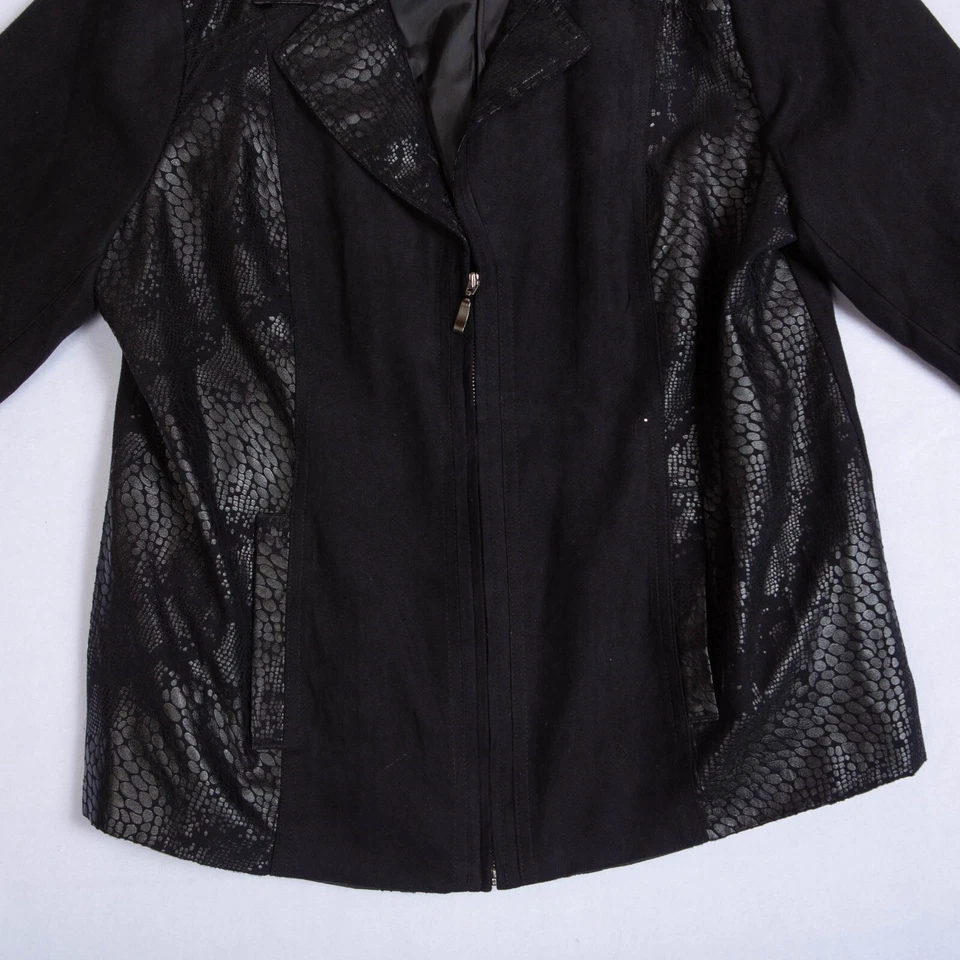 Blazer Studio Works Petite 12P Chaqueta de Manga Larga Forrada con Cremallera Completa Negra para Mujer Foto 4 de 4