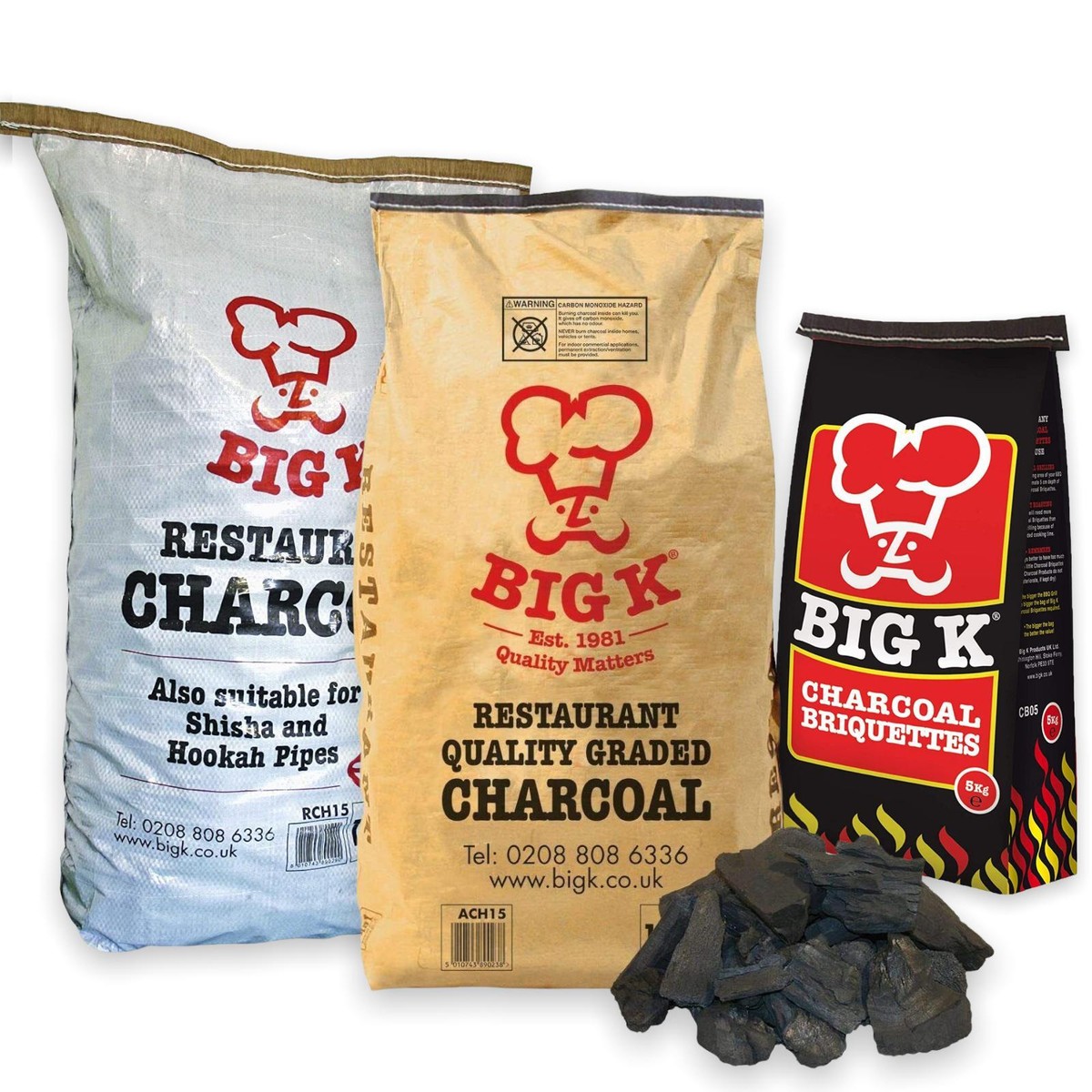 Big k instant Lighting Charcoal Briquettes Restaurant Grade Lumpwood Marabu  BBQ
