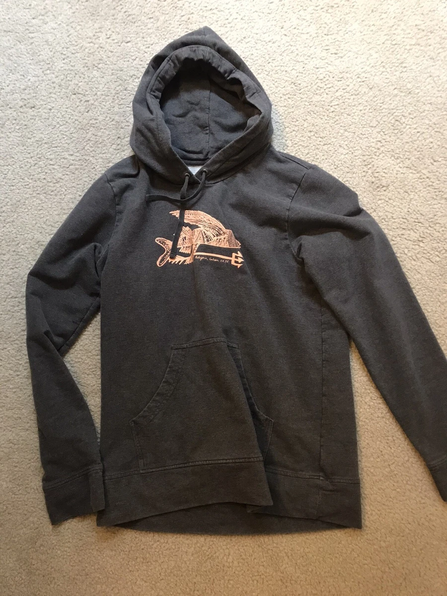 Patagonia Hoodie Mens Medium Grey Orange Flying Fish eBay