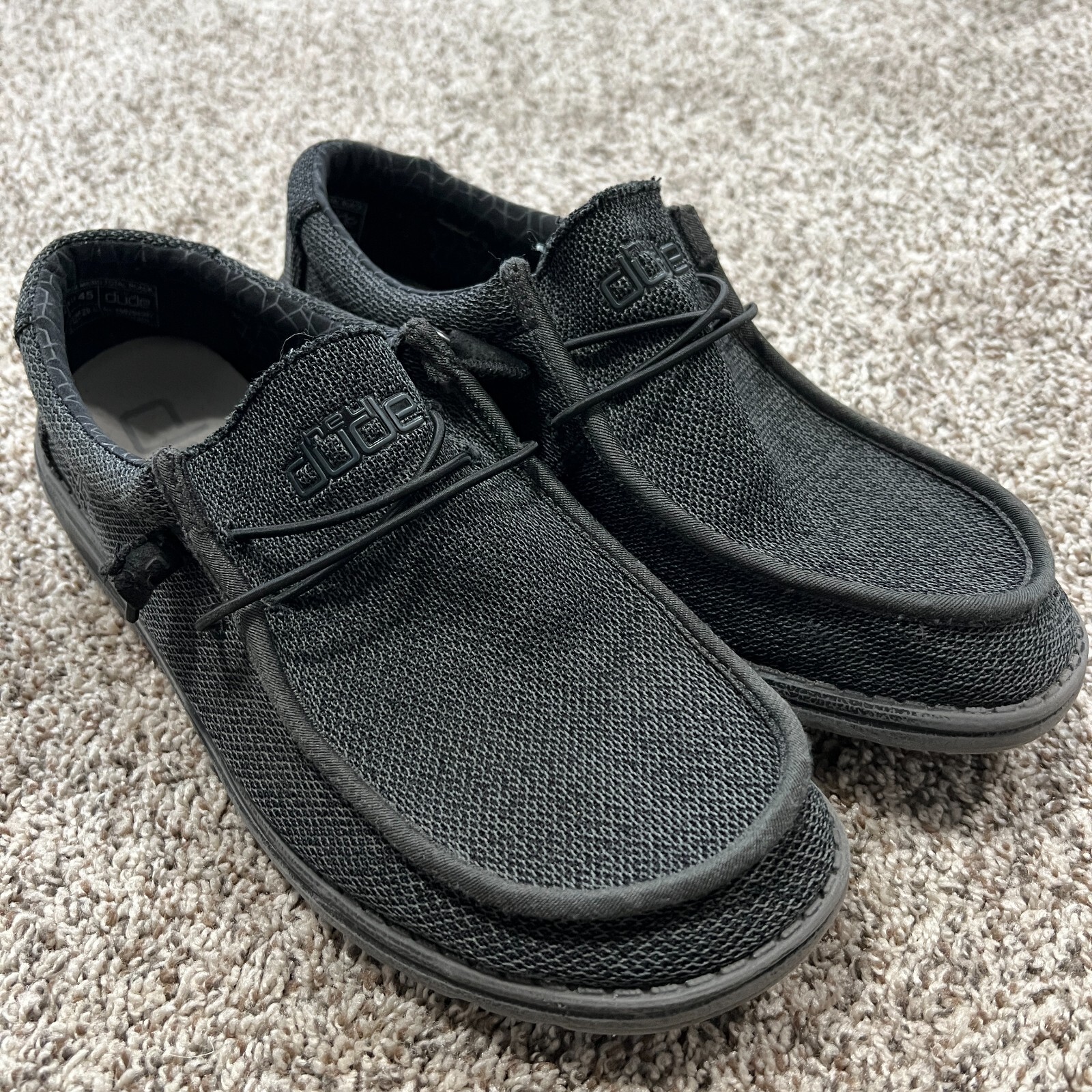 Hey Dude Shoes Wally Sox Micro Total Black Casual Shoes Men's Size