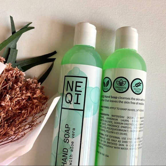 NEQI Hand Wash Soap With Aloe Vera Vegan, Paraben Gluten Free 10 fl