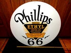 VINTAGE 25 in PHILLIPS 66 WITH ETHYL GASOLINE CORPORATION ADV. SIGN METAL - C 43