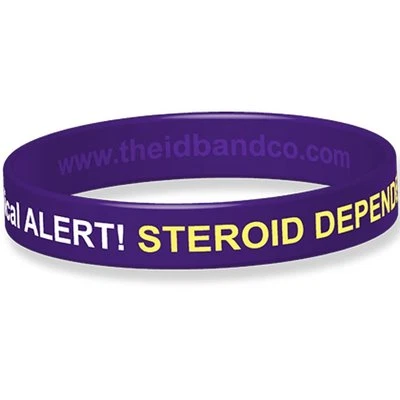 THE ID BAND COMPANY Pulsera de alerta médica de silicona dependiente de esteroides