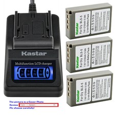 Kastar Battery LCD Quick Charger for Olympus BLS-5 Olympus OM-D E-M10 Camera