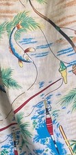 Rare Made In U.S.A. Vintage Ralph Lauren Tie Waist Summer Skirt Fishing Themed M