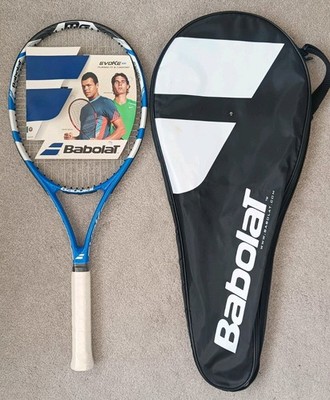 Babolat Evoke 102 TENNISSCHLÄGER + TASCHE - Blau Schwarz Fused Graphite - US Größe 4,5