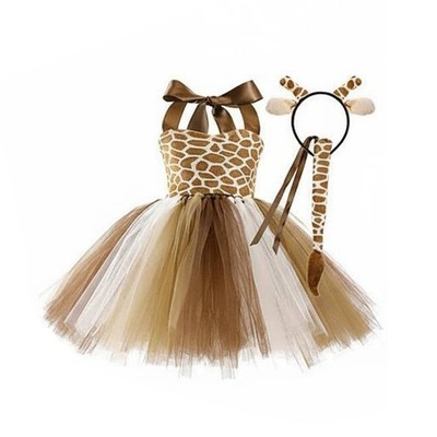 Tier-Tutu-Kleid-Set Ärmellos Kinderverkleidung V-Ausschnitt für Karneval,