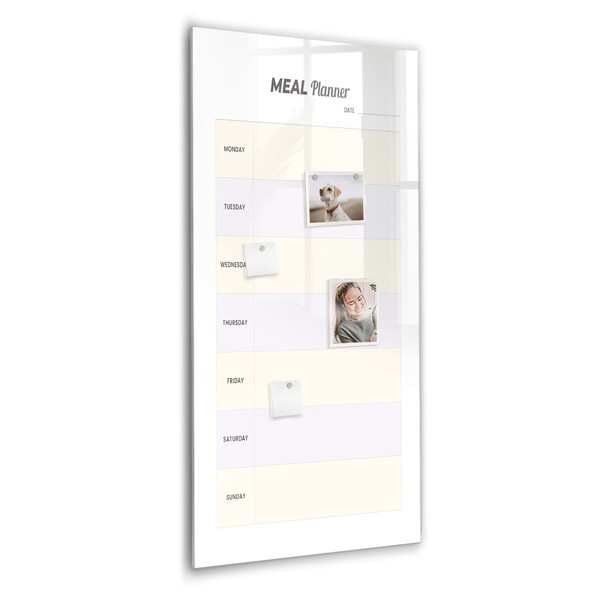 Glas Memoboard Komplett Mit Schwarzem Marker Schwamm Magneten Speiseplaner-image