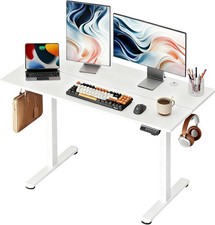 48 Inch Electric Standing Desk, 3 Adjustable Height Stand up Desk White