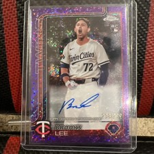 2025 Topps Chrome Brooks Lee Rookie Auto Purple Speckle /299 #RA-BL Twins RC
