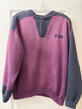 Vintage Sun Microsystems Colorblock Henley Sweatshirt Large 80s 90s Tech