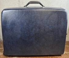 Vintage Samsonite Sentry II Hard Shell 30” Wheeled Pull Handle Dark Navy Luggage