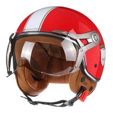 Open Face Motorcycle Helmet Retro Vintage Chopper Men Women Scooter Bike UK