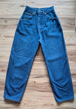 Vtg Lee Riders Jeans Womens 21 High Waisted Tapered Mom Denim Union Made 80s USA