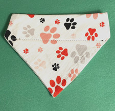 Over Collar Slide On Pet Dog Cat Bandana PUPPY PAWS XSMALL