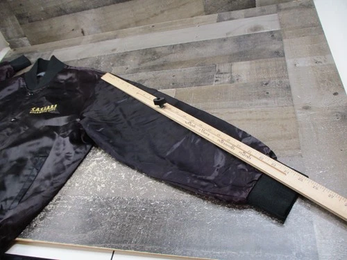 Vintage Caesars Casino Jacket Men XL Black Satin Atlantic City Emperors Club 80s image 13
