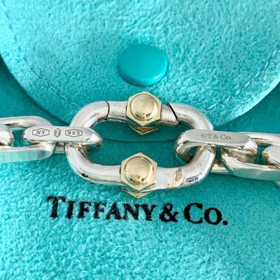 Authentic Tiffany & Co. Makers Wide Chain Bracelet Silver 925 w