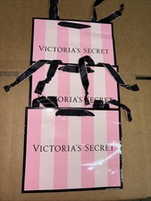 Victoria's Secret Y2K Gift Shopping 3 Paper Bags Pink Stripes Ribbon