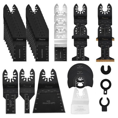 MAZING 36 PCS Oscillating Saw Blades,Multitool Blades,Quick Release black