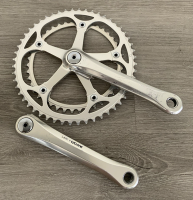 #ad SUNTOUR CYCLONE CRANKSET DOUBLE 52 42 TOOTH 170 MM ARMS 6 7 OR 8 SPEED $65.00
