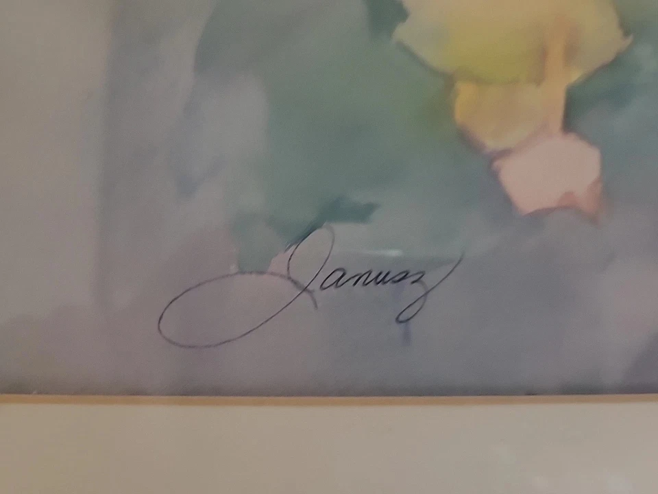 Peônias aquarela originais assinadas grandes - Januáz - Imagem 2 de 4