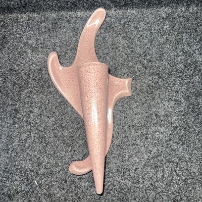 Vintage Redwing Pottery 1454 Zephyr Biomorphic Wall Vase Speckled Pink Rare
