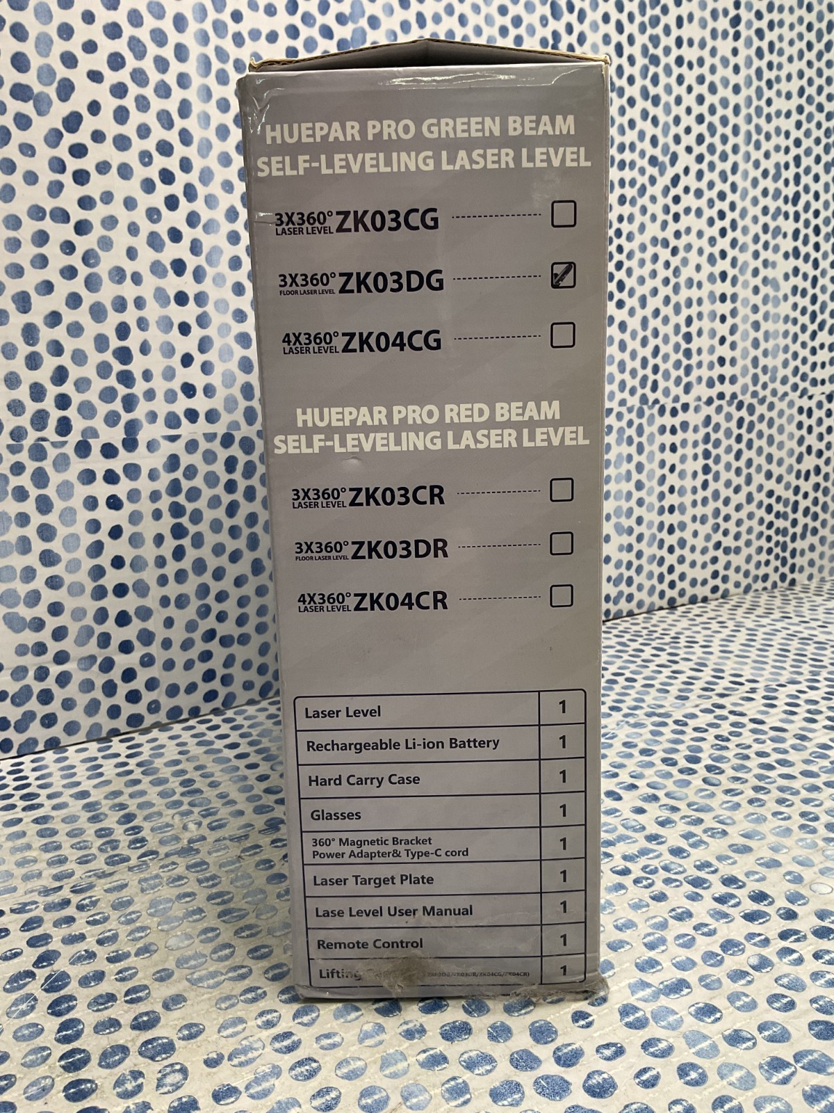 HueparPro Laser Level 3 x 360 Self Leveling Green Beam Laser Tool