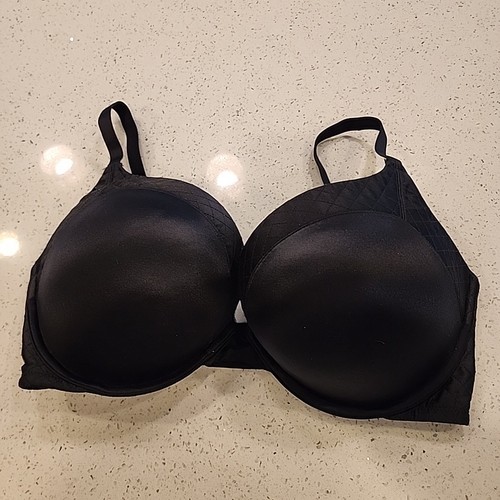 Victorias Secret Bombshell Bra 36DD Black Underwire Padded Push Up ADD 2 CUPS!