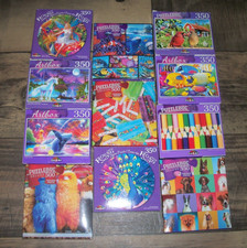 USED LOT OF 11 JIGSAW PUZZLES 500  350 PIECES CARDINALS LLAMAS UNICORN FAIRY