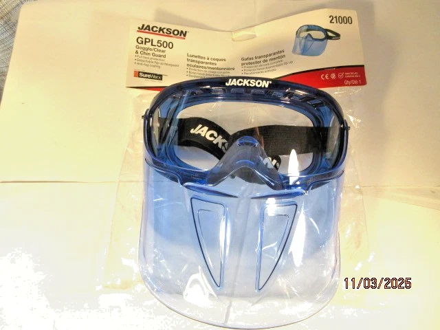 Gafas antiniebla Jackson Safety serie GPL500 premium con protector facial desmontable Foto 3 de 4